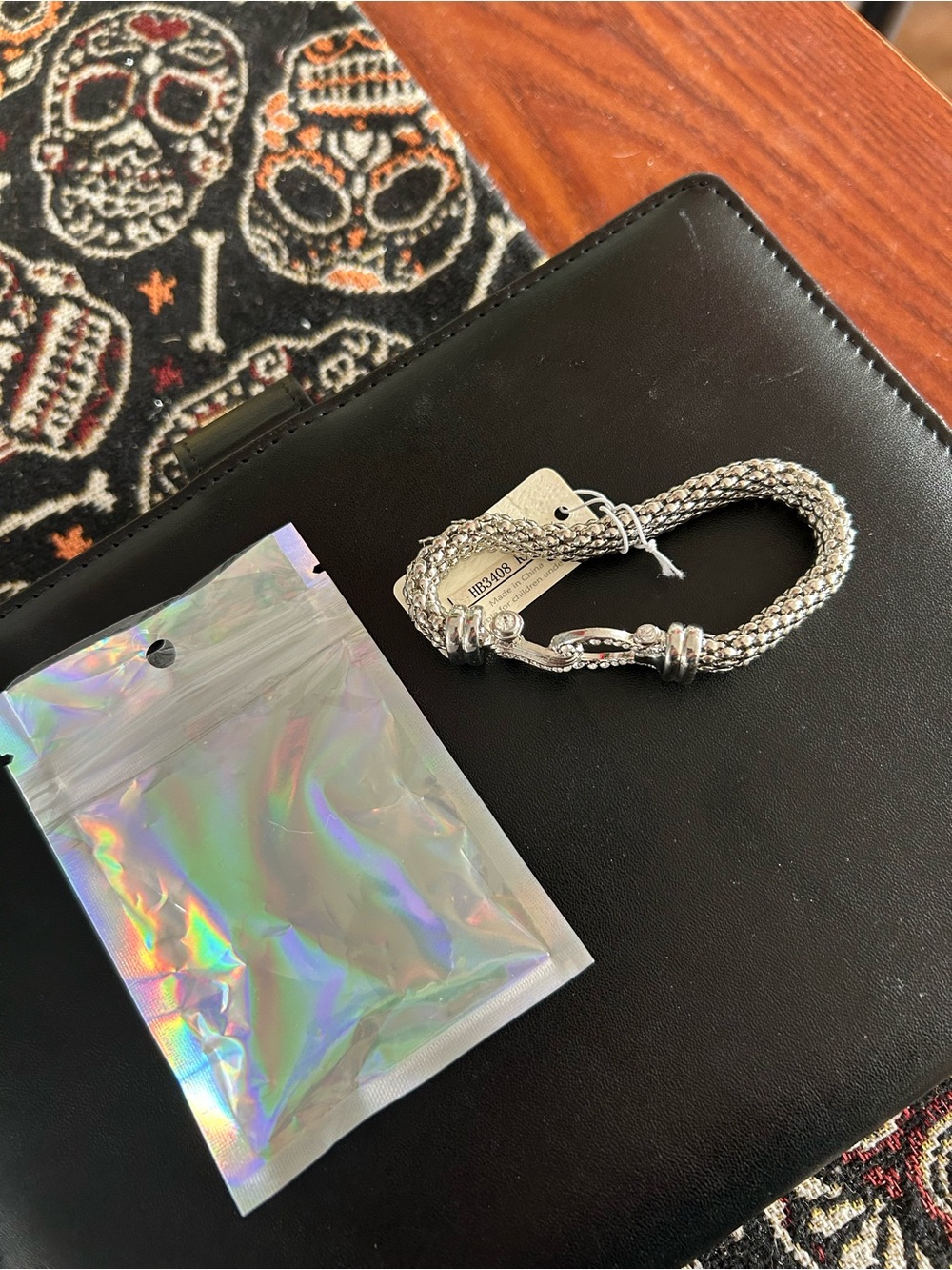 Silver Braided Rope Bracelet with Polished Clasp - Unbranded